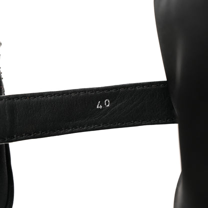 Prada Spazzolato Rois Nylon Metal Triangle Logo Monolith Pouch Pocket 55mm Boots 40 Black 8 of 8