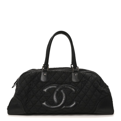 Chanel Calfskin Nylon Paris New York Duffel Bag Black 1 of 10