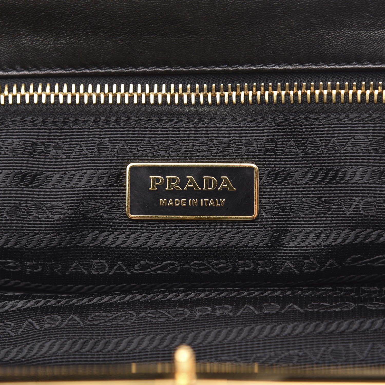Prada Nappa Dressy Gaufre Framed Tote Black 6 of 9