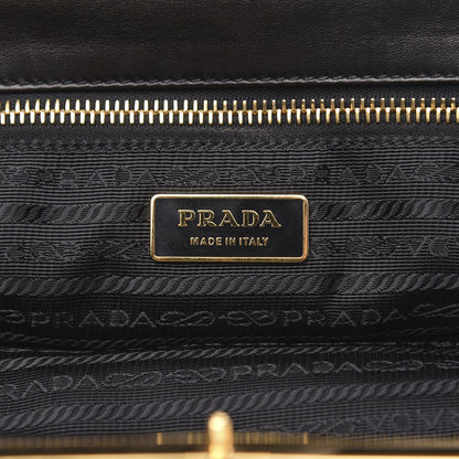 Prada Nappa Dressy Gaufre Framed Tote Black 6 of 9