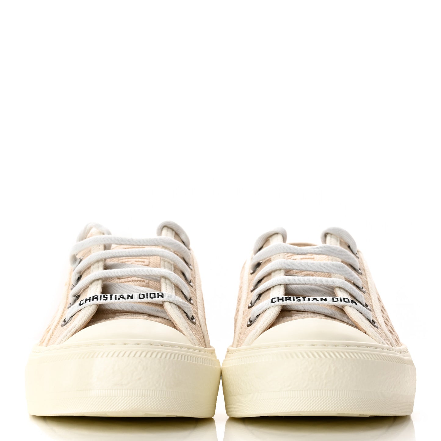 Resille Embroidered Walk 'N' Dior Low Top Sneakers 36 Cream