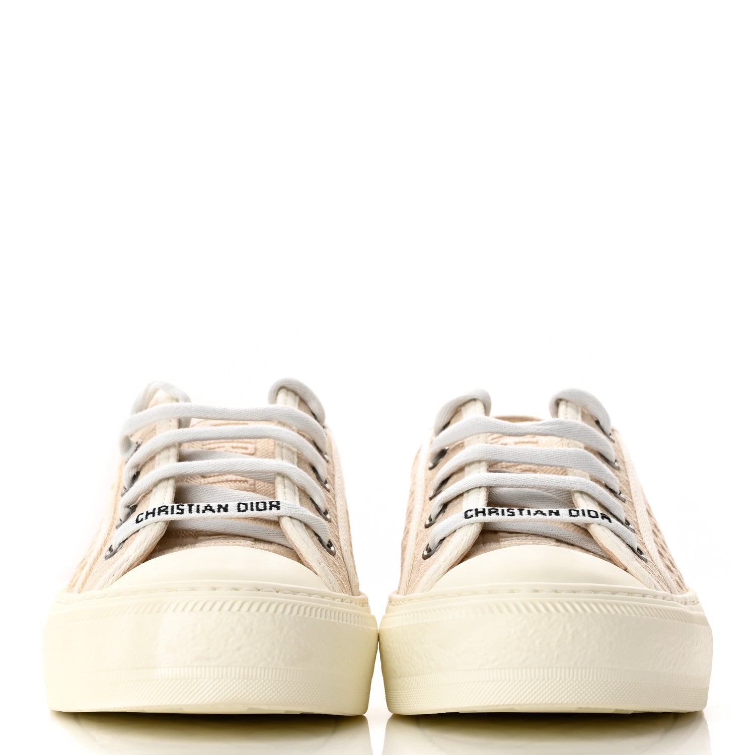 Christian Dior Resille Embroidered Walk 'N' Dior Low Top Sneakers 36 Cream 2 of 12