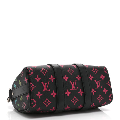 Louis Vuitton Monogram Iridescent Keepall Bandouliere 25 Black 4 of 9