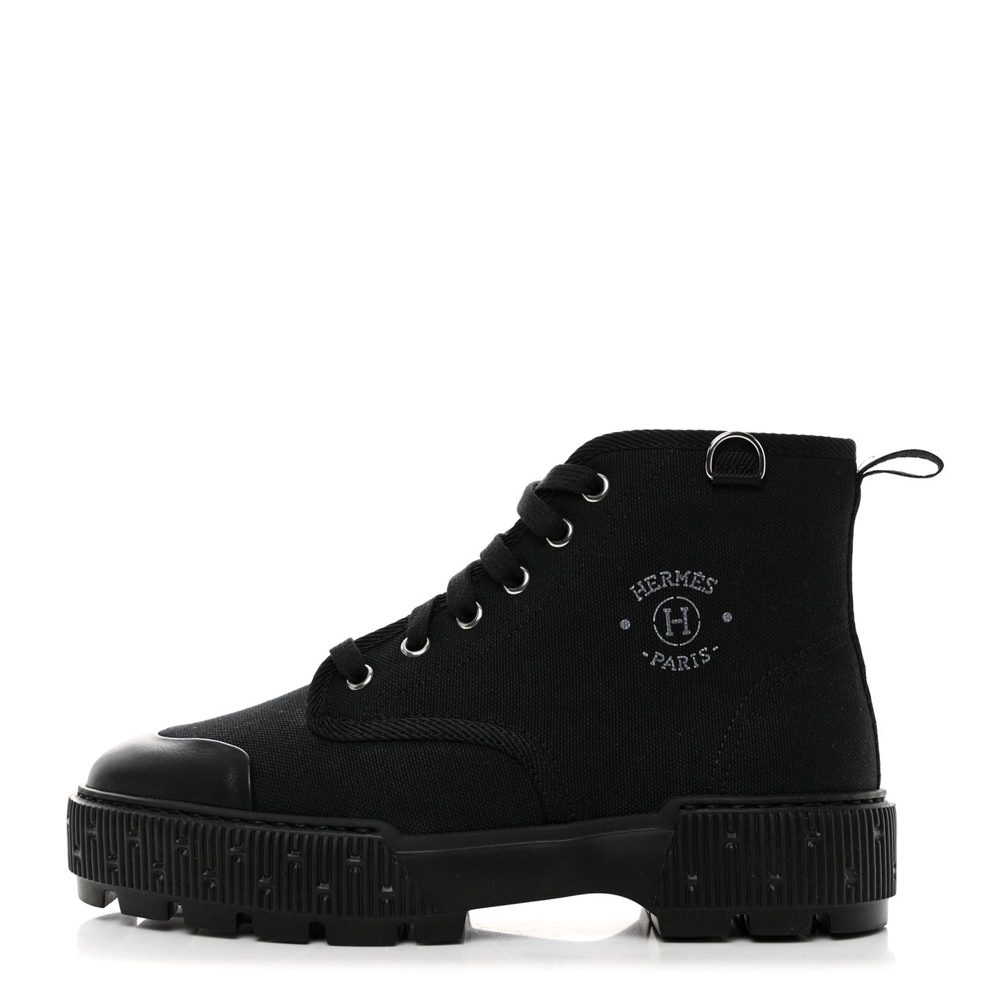 Canvas Calfskin Itineraire Ankle Boot 37 Black