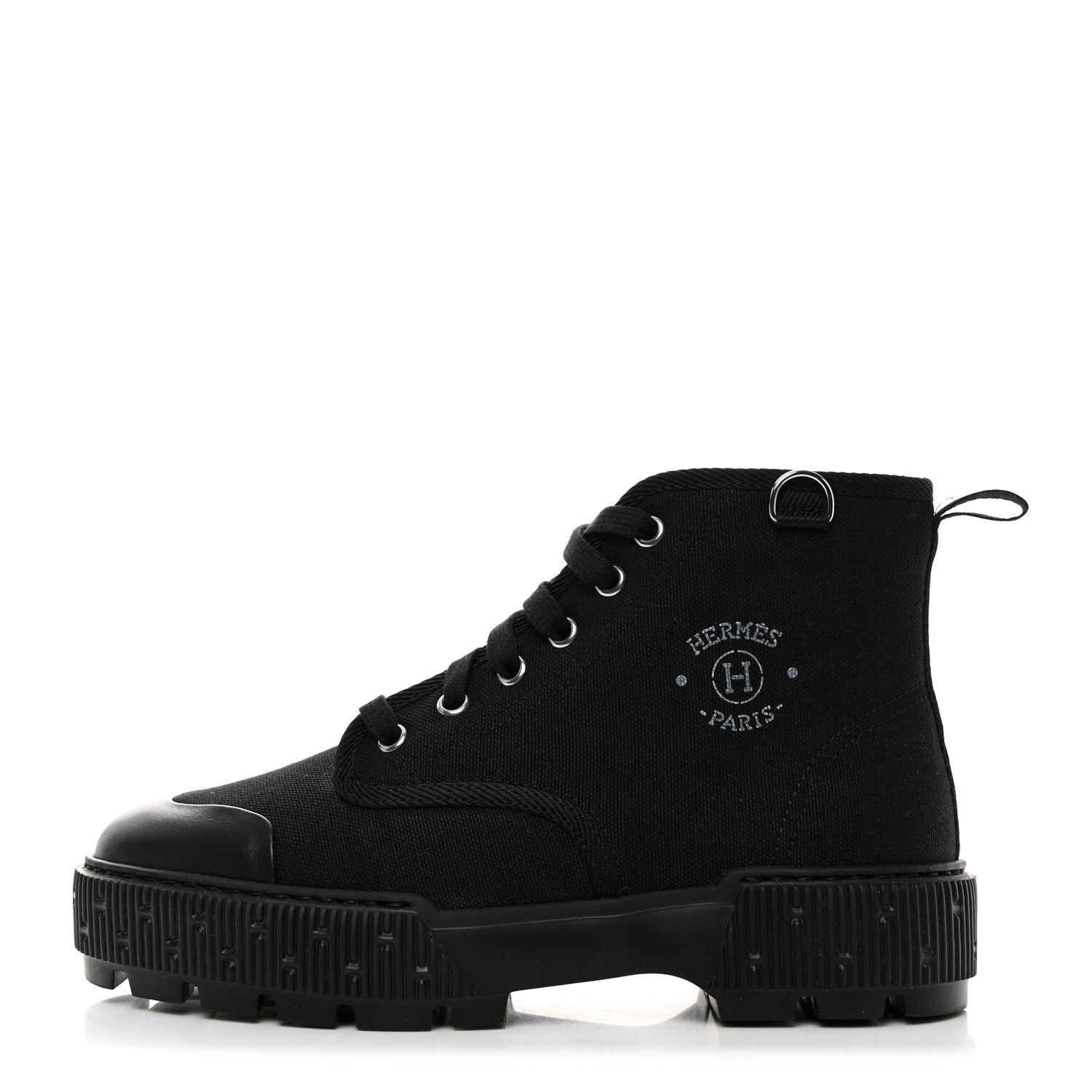 Hermes Canvas Calfskin Itineraire Ankle Boot 37 Black 1 of 7