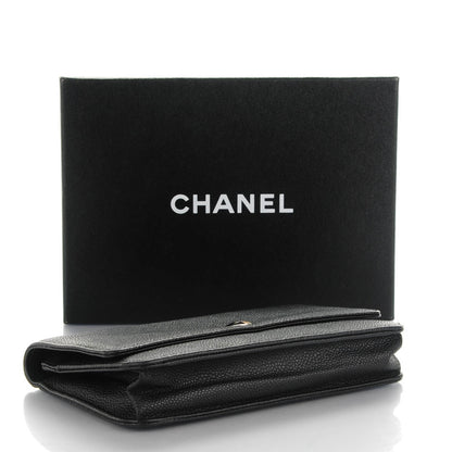 Chanel Caviar Wallet On Chain WOC Black 4 of 9