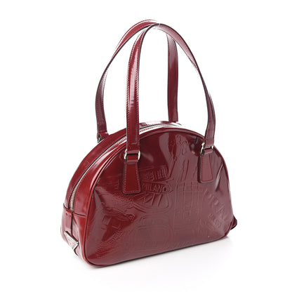 Prada Spazzolato Print Bowling Bag Rosso 2 of 13