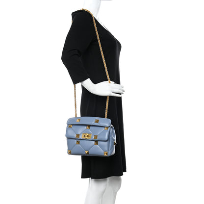 Valentino Garavani Nappa Medium Roman Stud Shoulder Bag Niagara 2 of 9
