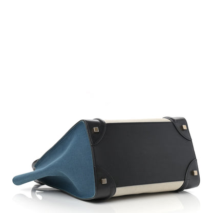 Celine Canvas Smooth Calfskin Mini Tri-Color Luggage Royal 4 of 16
