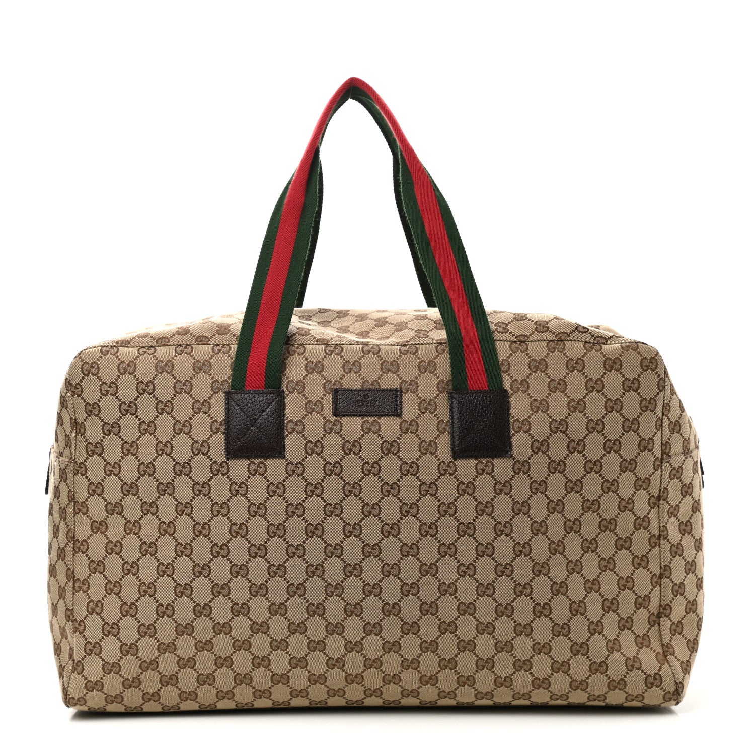 Gucci GG Monogram Web Large Collapsible Carry On Duffle Beige Brown 1 of 11