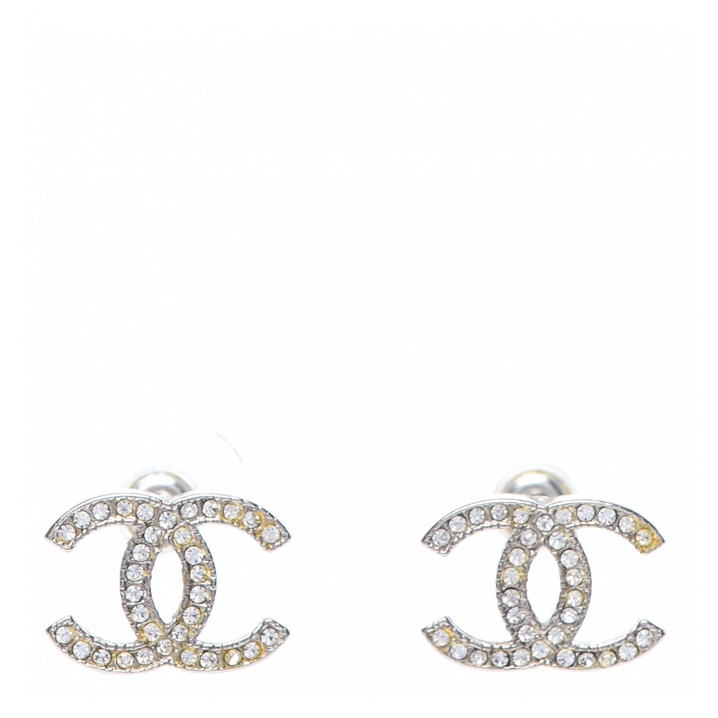 Crystal CC Earrings Silver