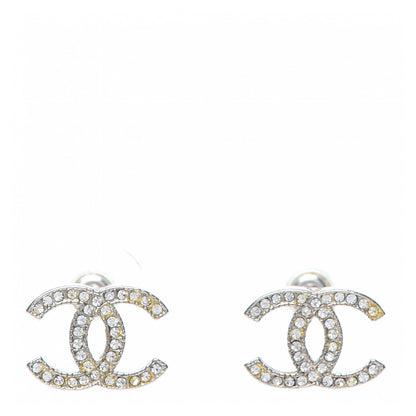 Chanel Crystal CC Earrings Silver 1 of 3
