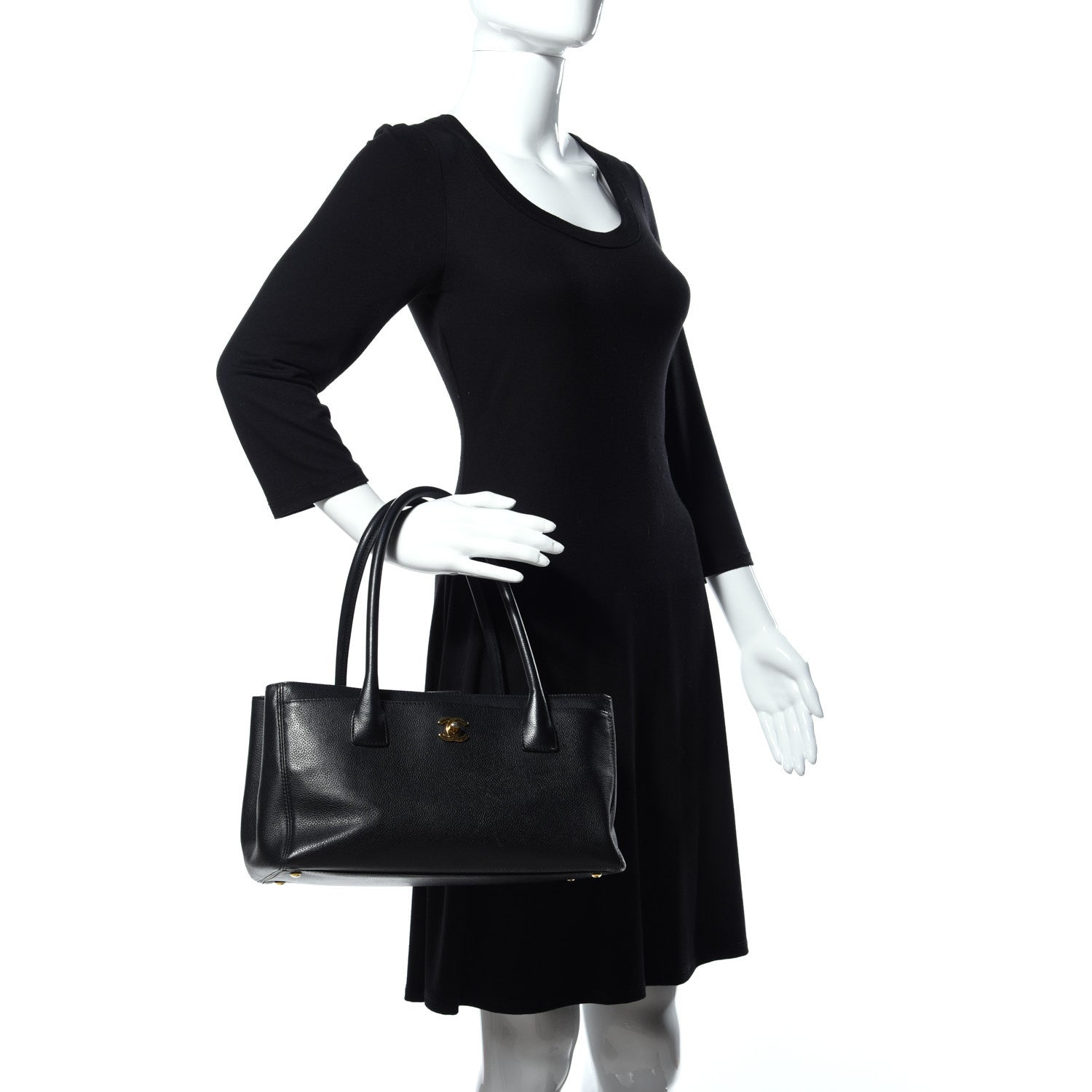 Chanel Calfskin Small Cerf Executive Shopper Tote Black 2 of 10