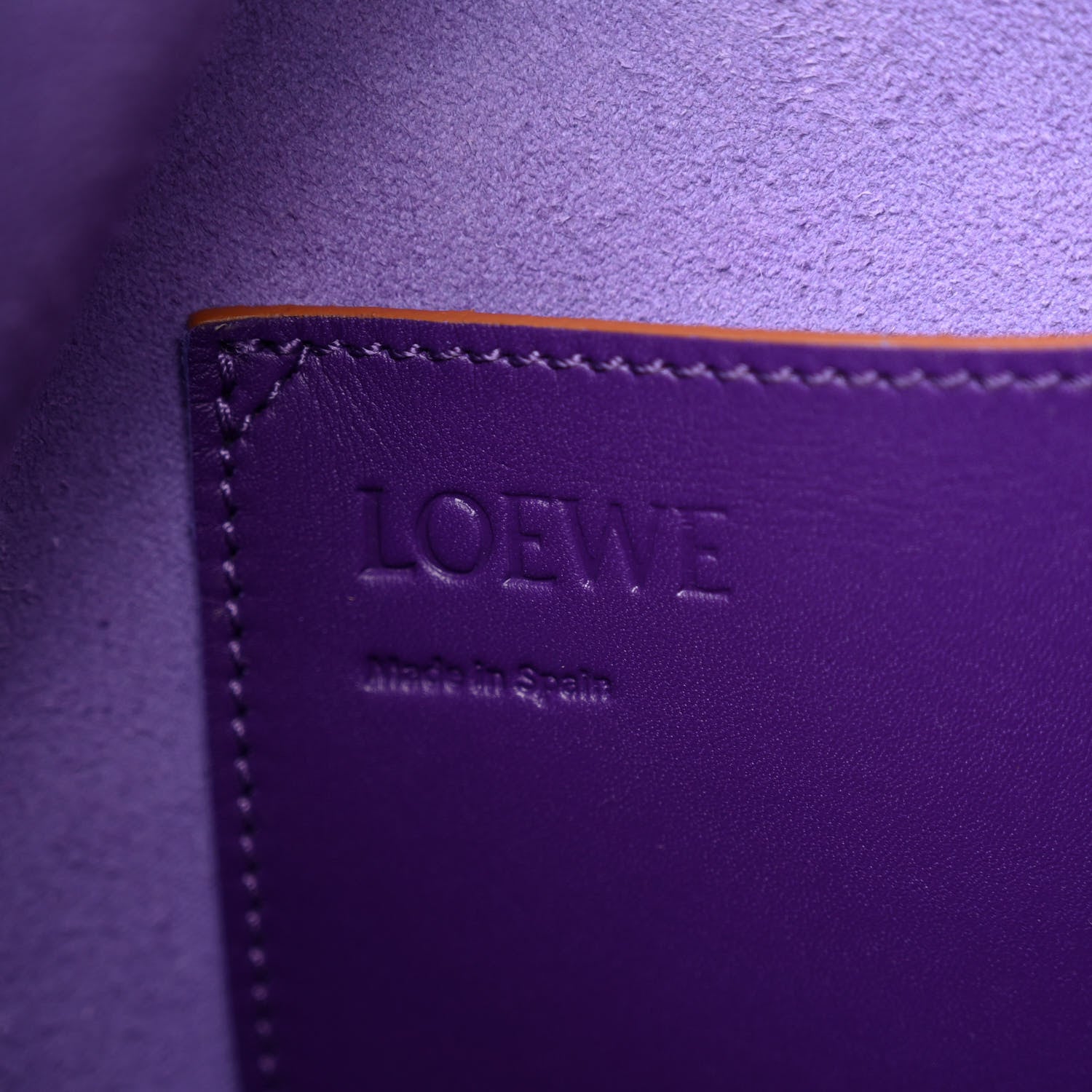 Loewe Calfskin Small Balloon Bucket Bag Purple Cognac 6 of 10