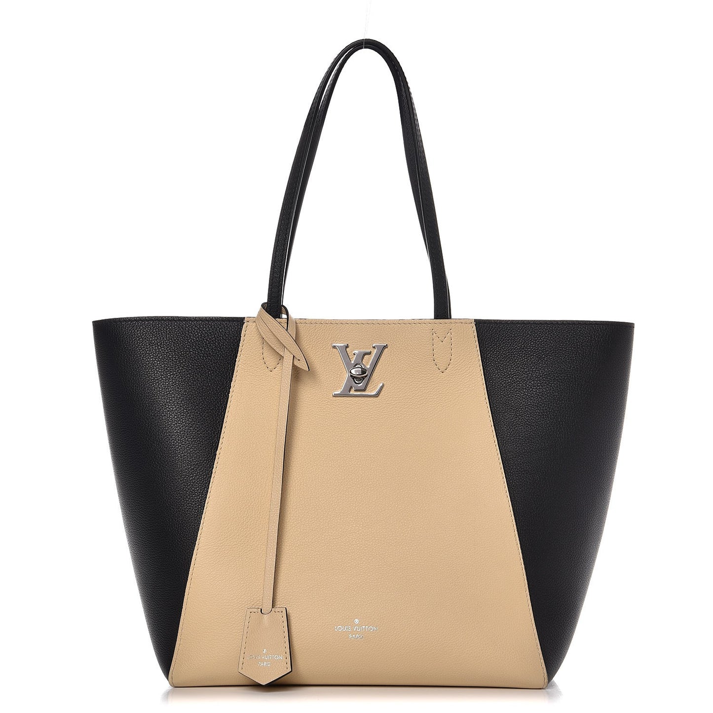 Calfskin Lockme Cabas Vanille Black