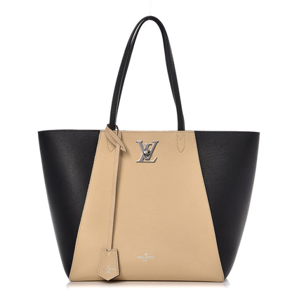 Louis Vuitton Calfskin Lockme Cabas Vanille Black 1 of 8