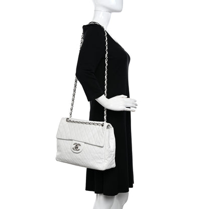 Chanel Caviar Quilted Maxi Single Flap White 2 of 13