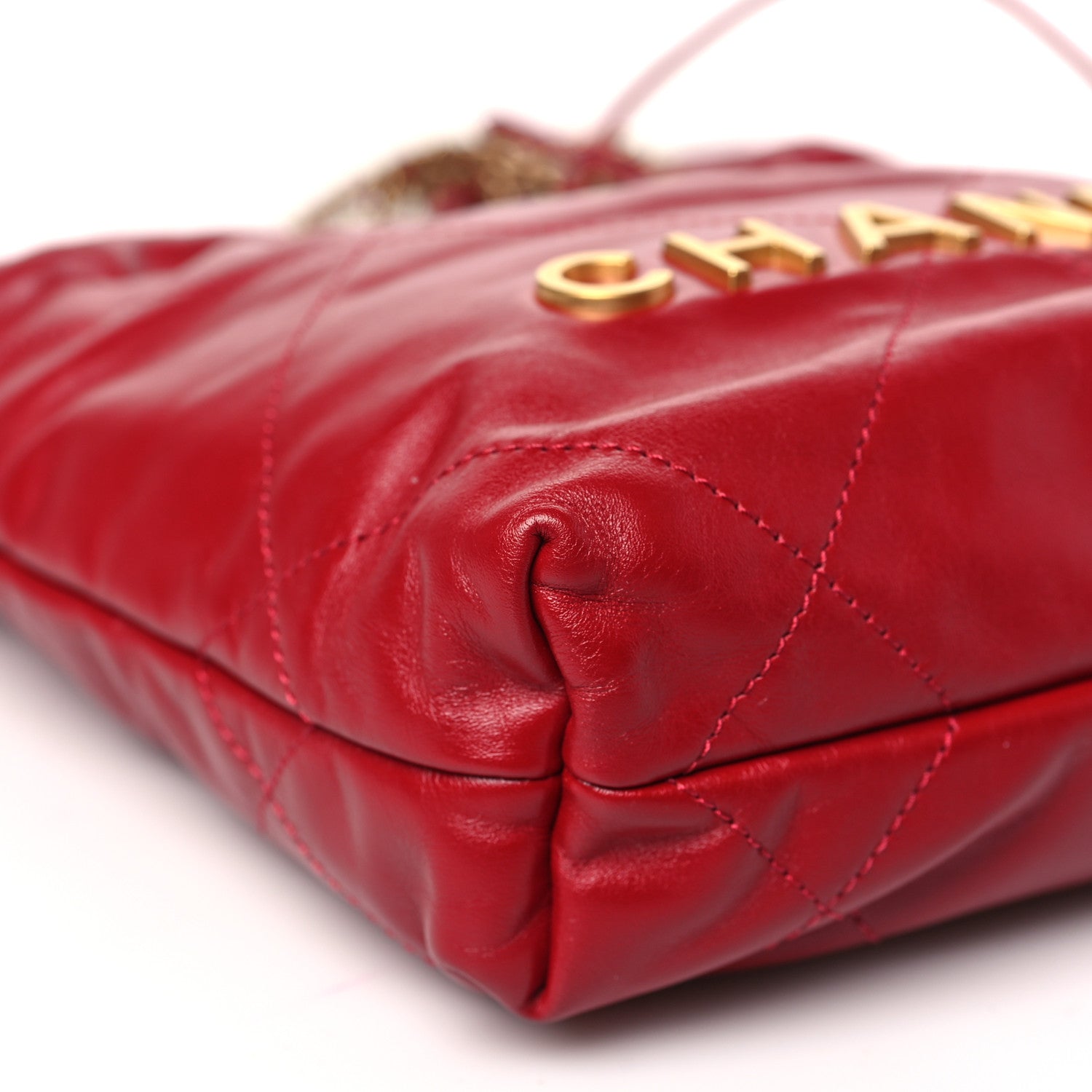 Chanel Shiny Calfskin Quilted Mini Chanel 22 Red 9 of 10