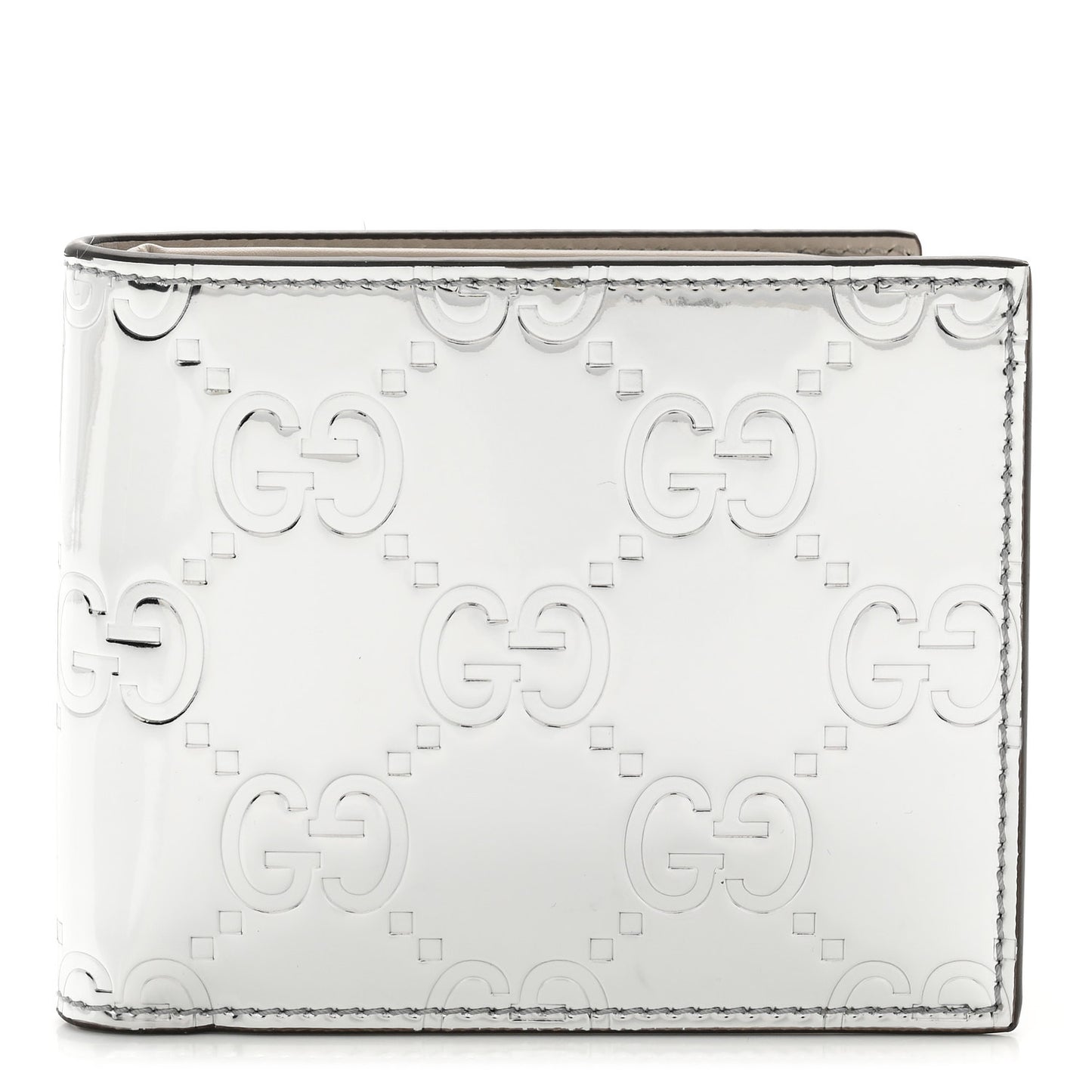 Guccissima Mirror Effect Bi-Fold Wallet Moon Silver Sphinx