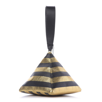 Chanel Metallic Lambskin CC Kheops Pyramid Bag Gold Black 3 of 9