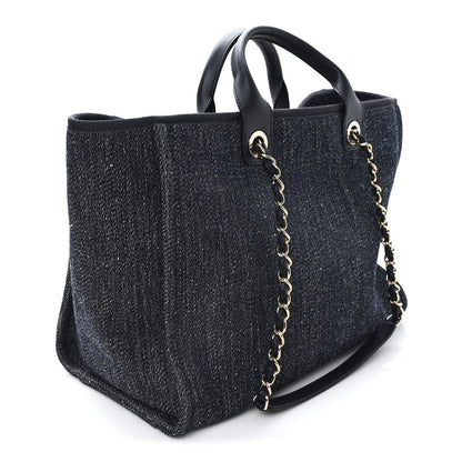 Chanel Denim Large Deauville Tote Dark Blue 4 of 11