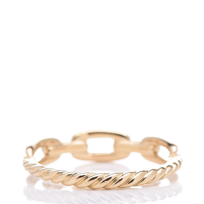 David Yurman 18K Yellow Gold Diamond Stax Single Row Chain Link Ring 57 8 3 of 5