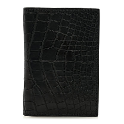 Hermes Matte Alligator MC2 Euclide Card Holder Black 1 of 6