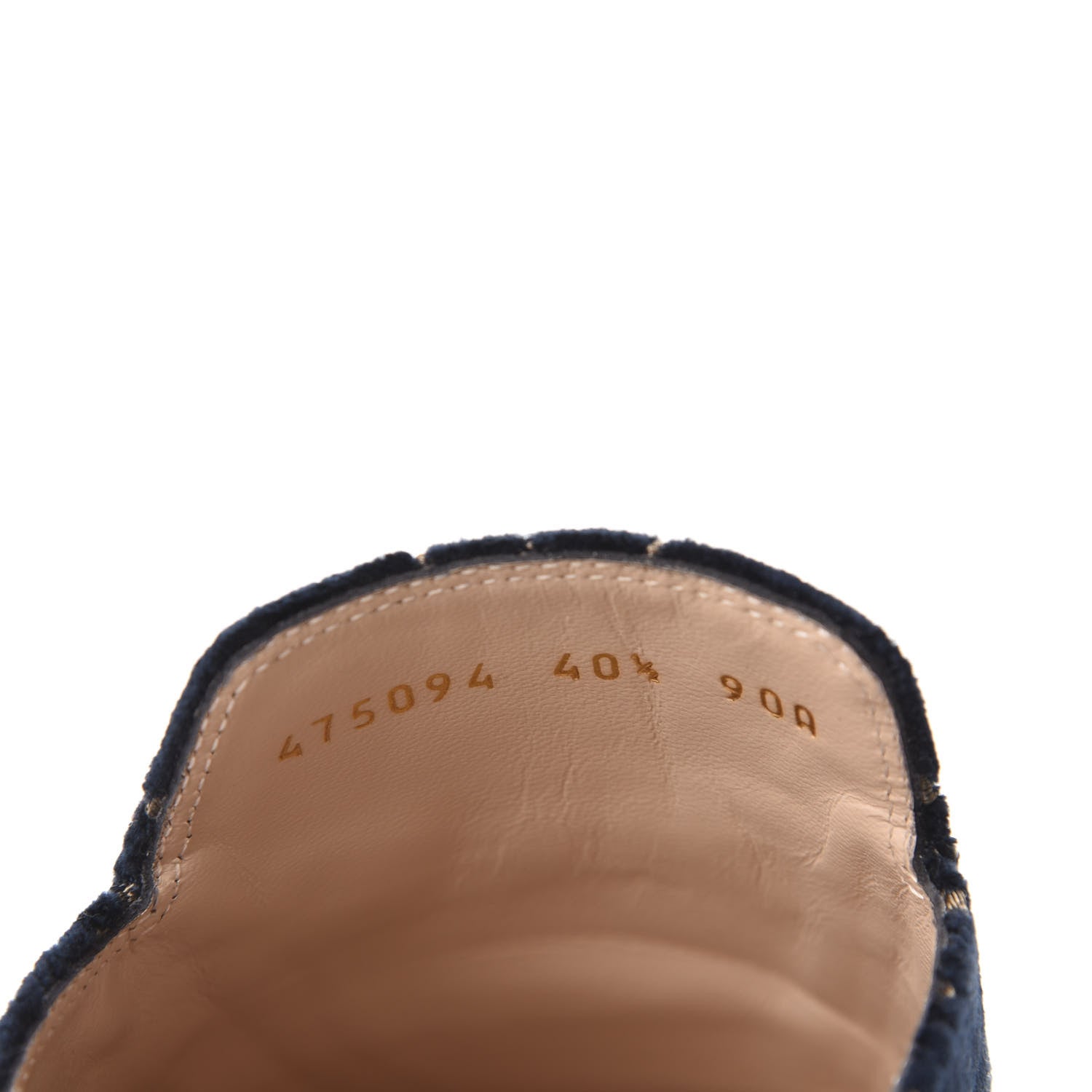 Gucci Velvet GG Monogram Womens Princetown Slippers 40.5 Blue Beige 8 of 9