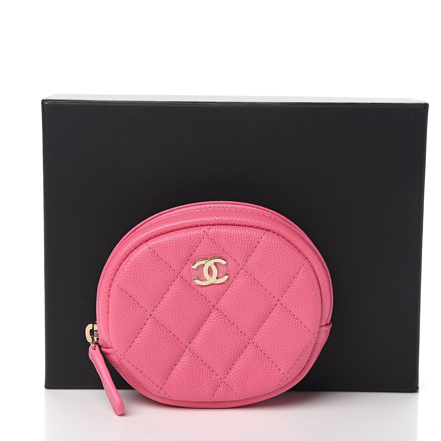Chanel Iridescent Caviar Quilted Zip Around Classic Coin Purse Pink 7 of 7