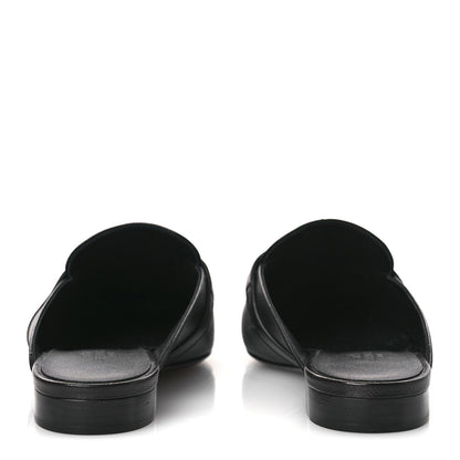 Hermes Goatskin Oz Mules 37.5 Black 6 of 12