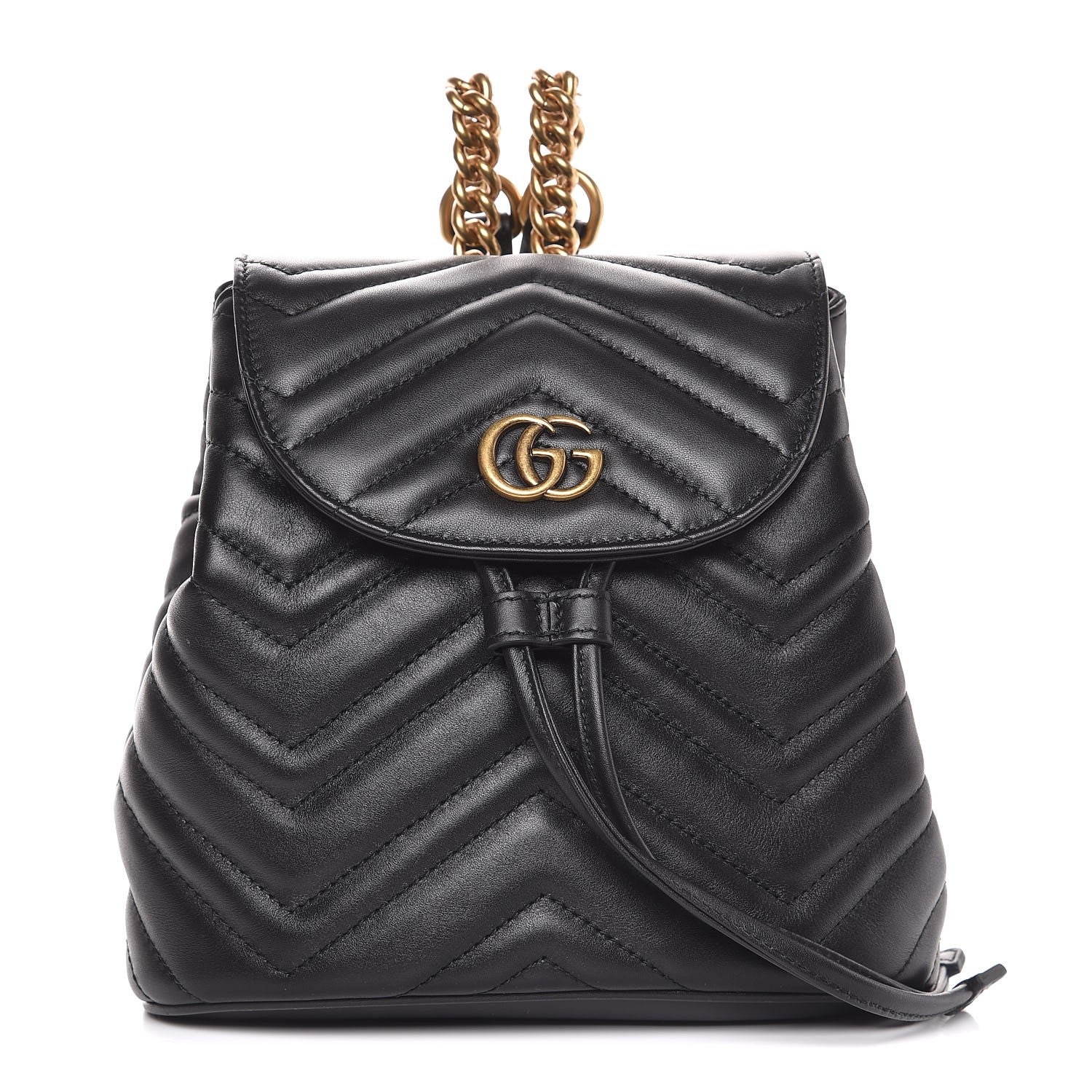 Gucci Calfskin Matelasse GG Marmont Flap Backpack Black 1 of 8