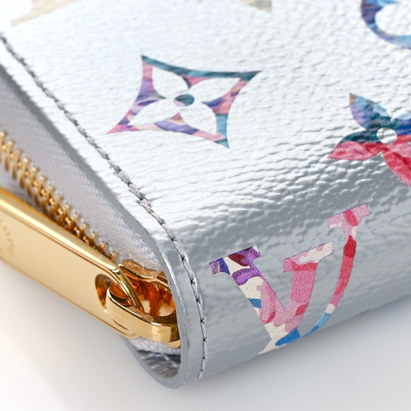 Metallic Monogram LV Garden Zippy Wallet Silver