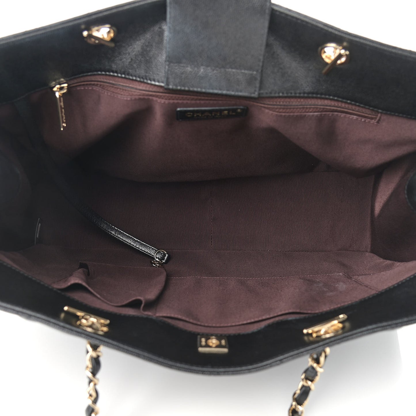 Caviar Quilted Large Shopping Tote Black