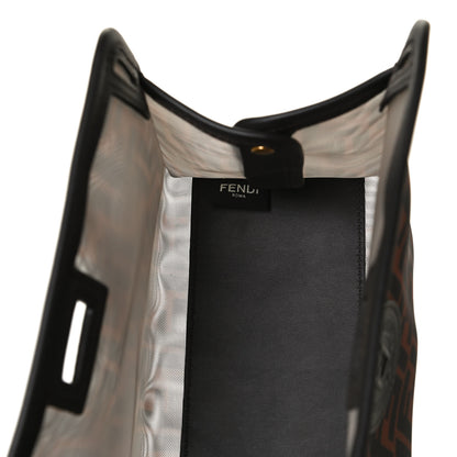 Fendi Mesh Vitello Century FF 1974 Mini Peekaboo Defender Cover Marrone Black Ebano 7 of 12