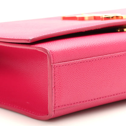 Saint Laurent Grain De Poudre Medium Monogram Kate Satchel Lipstick Fuchsia 8 of 10