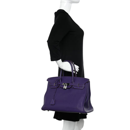 Hermes Togo BIRKIN 35 Iris 2 of 13