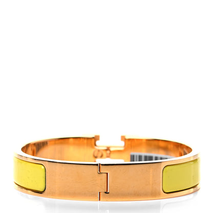 Hermes Enamel Narrow Clic Clac H Bracelet PM Jaune Tennis 3 of 4