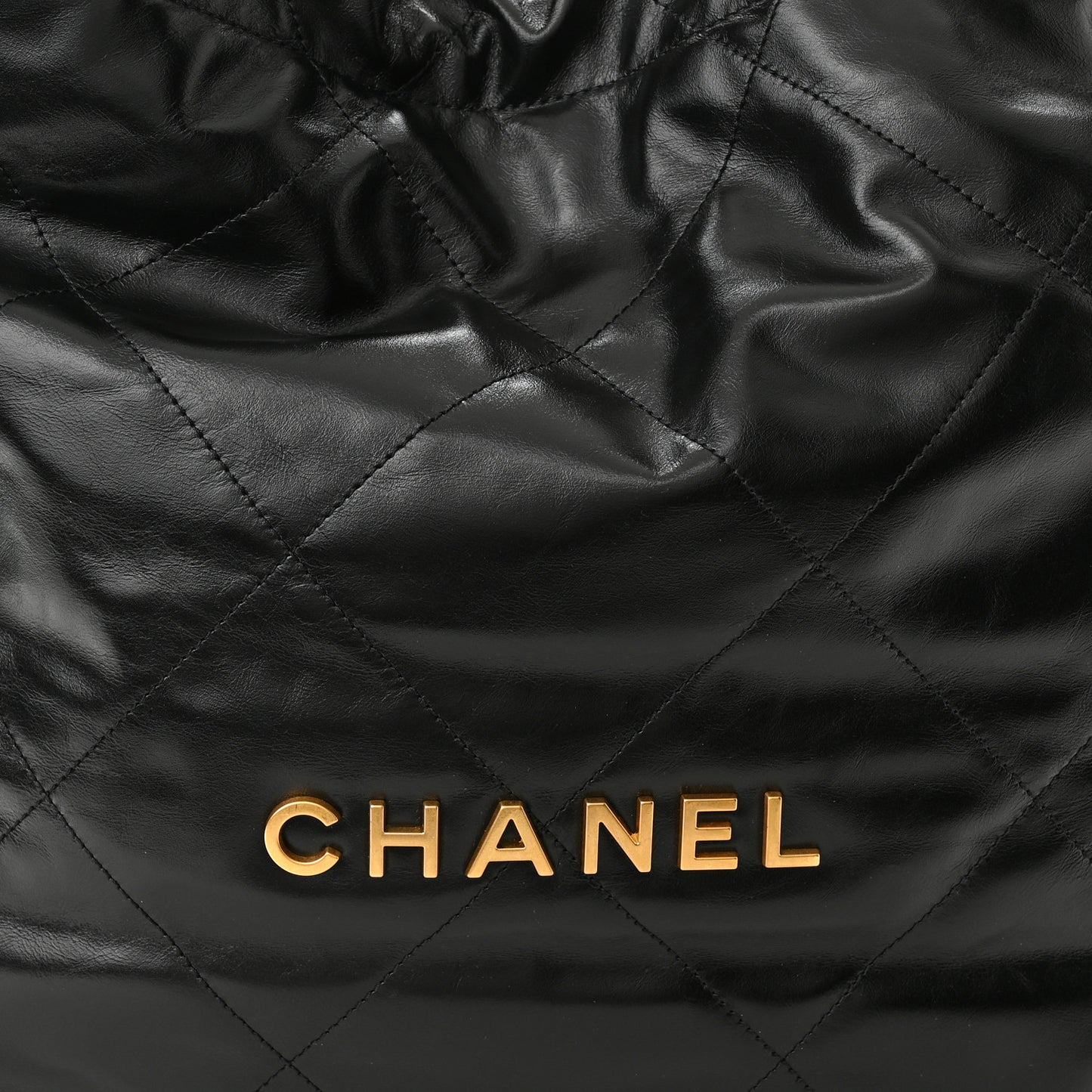 Shiny Calfskin Quilted Chanel 22 Black