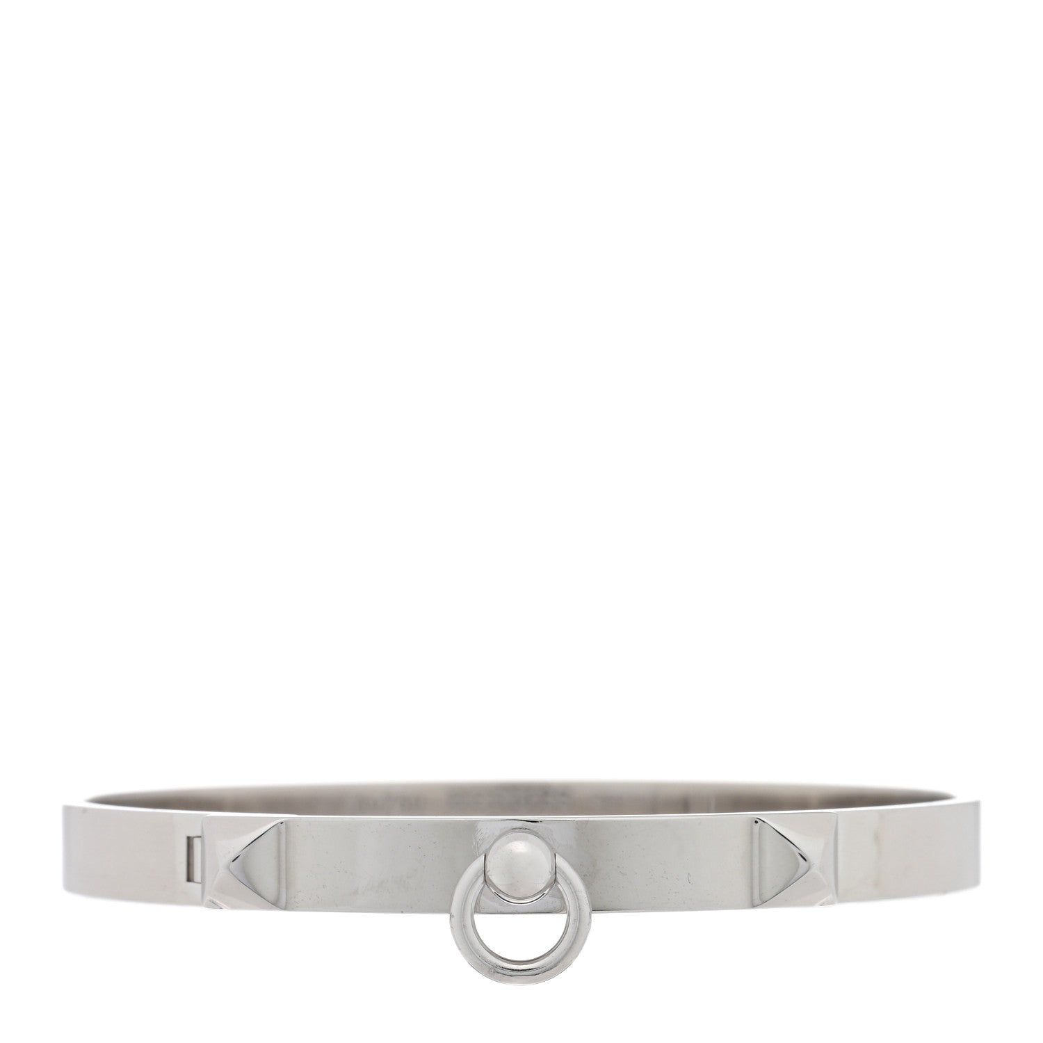 Hermes 18K White Gold PM Collier De Chien Bracelet SH 1 of 3