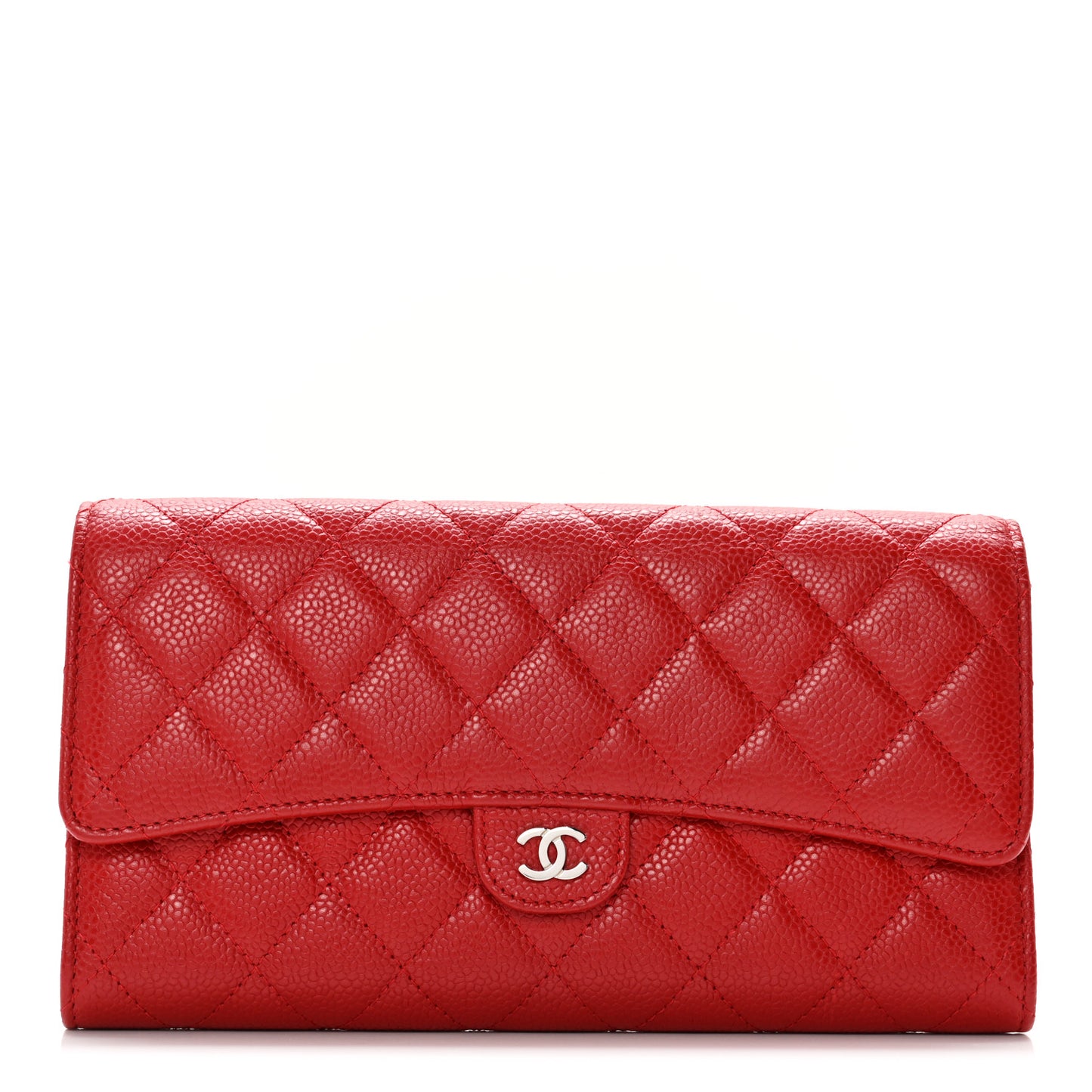 Caviar Quilted Travel Wallet Red