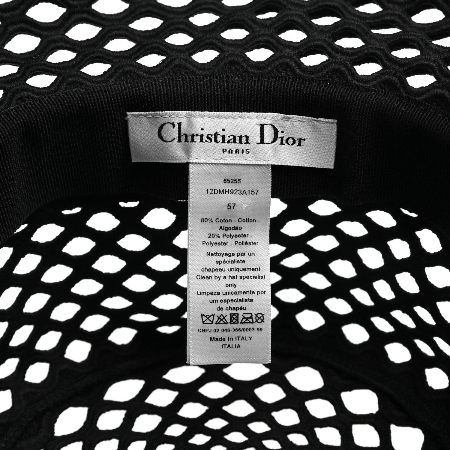 Christian Dior Mesh Small Brim Bucket Hat 57 Black 8 of 8