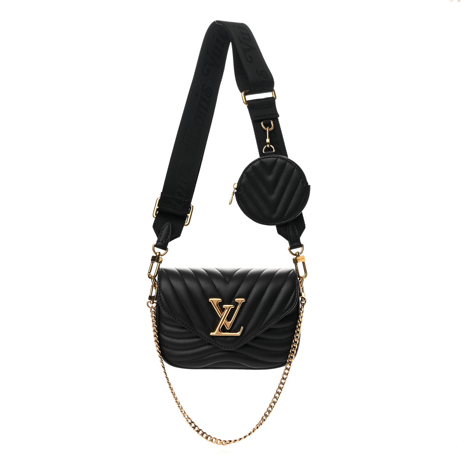 Louis Vuitton Calfskin New Wave Multi Pochette Black 1 of 7