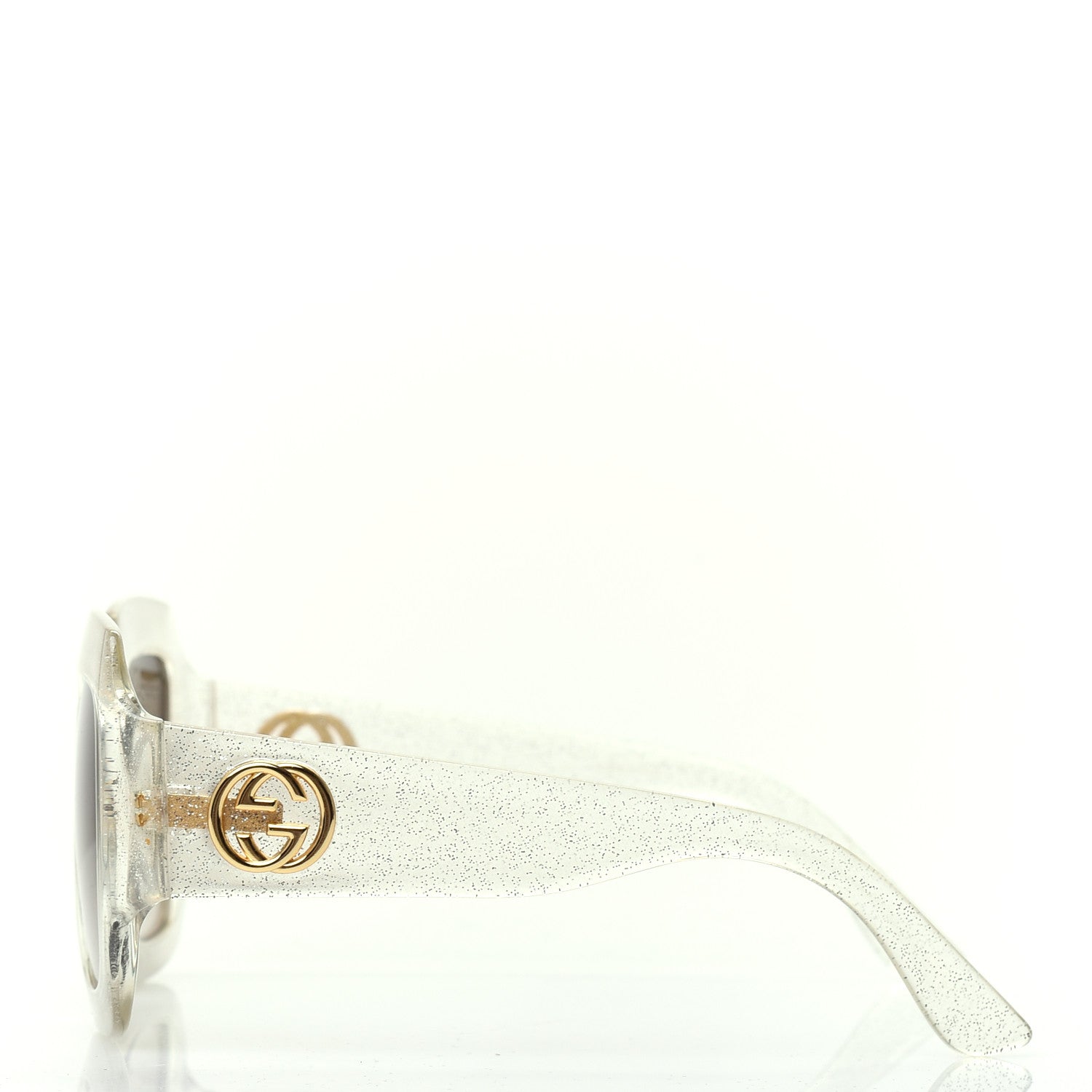 Gucci Glitter Acetate Square Frame Sunglasses GG0053S Silver 3 of 7