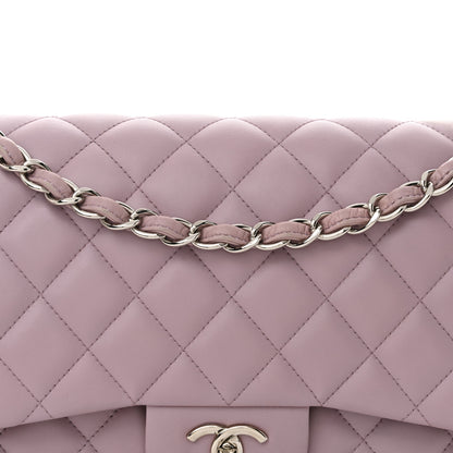 Chanel Lambskin Quilted Jumbo Double Flap Light Purple 8 of 15