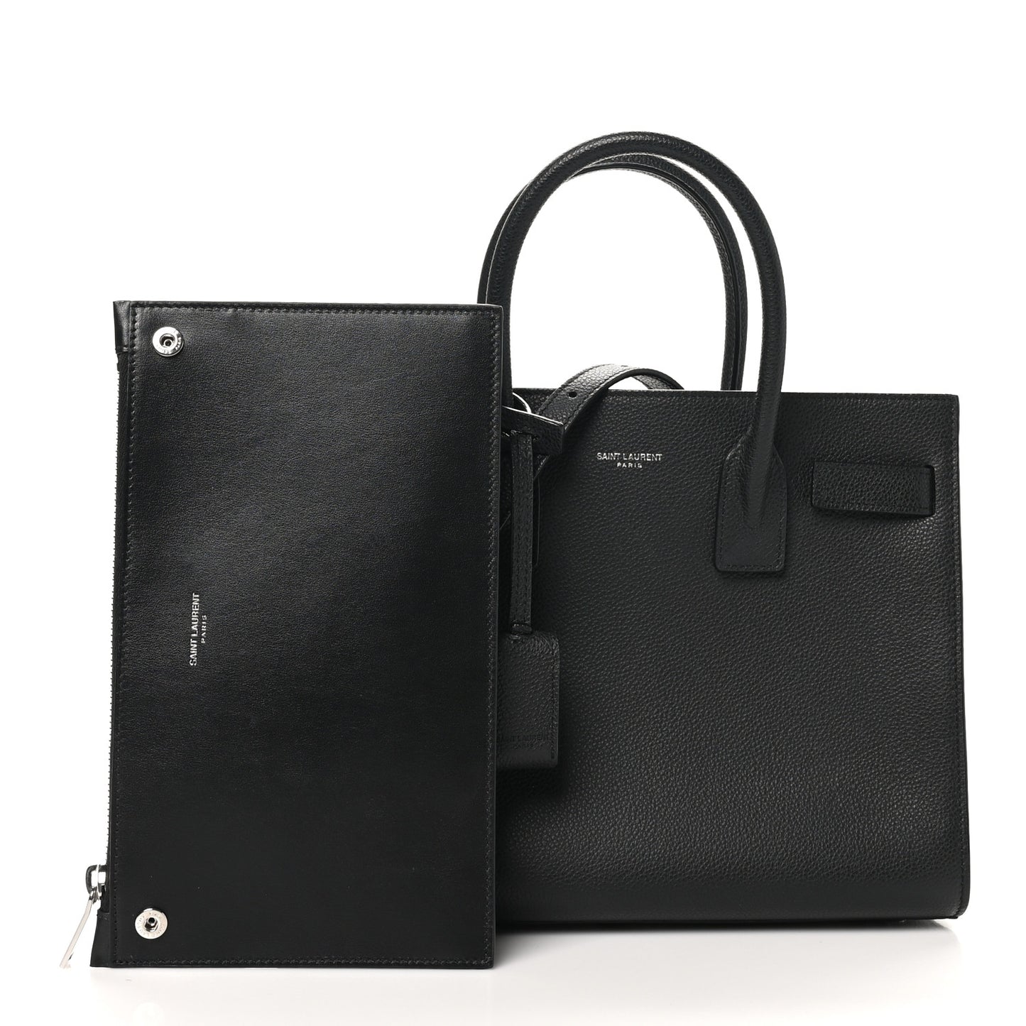Grained Calfskin Baby Sac De Jour Black