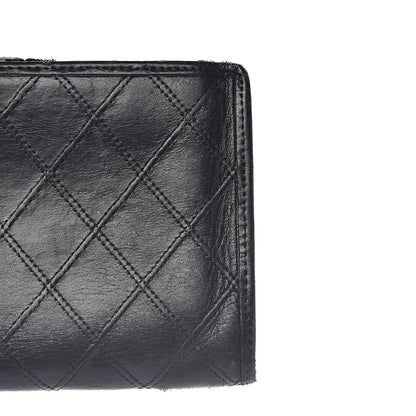 Chanel Lambskin Diamond Stitched French Wallet Black 19 of 19