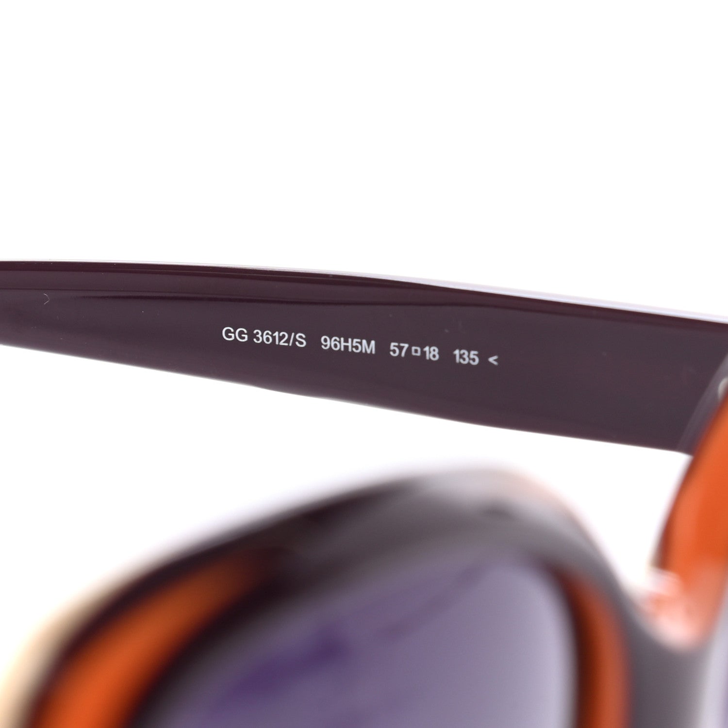 Gucci Acetate Oversized Sunglasses GG3612S Purple Orange 6 of 7