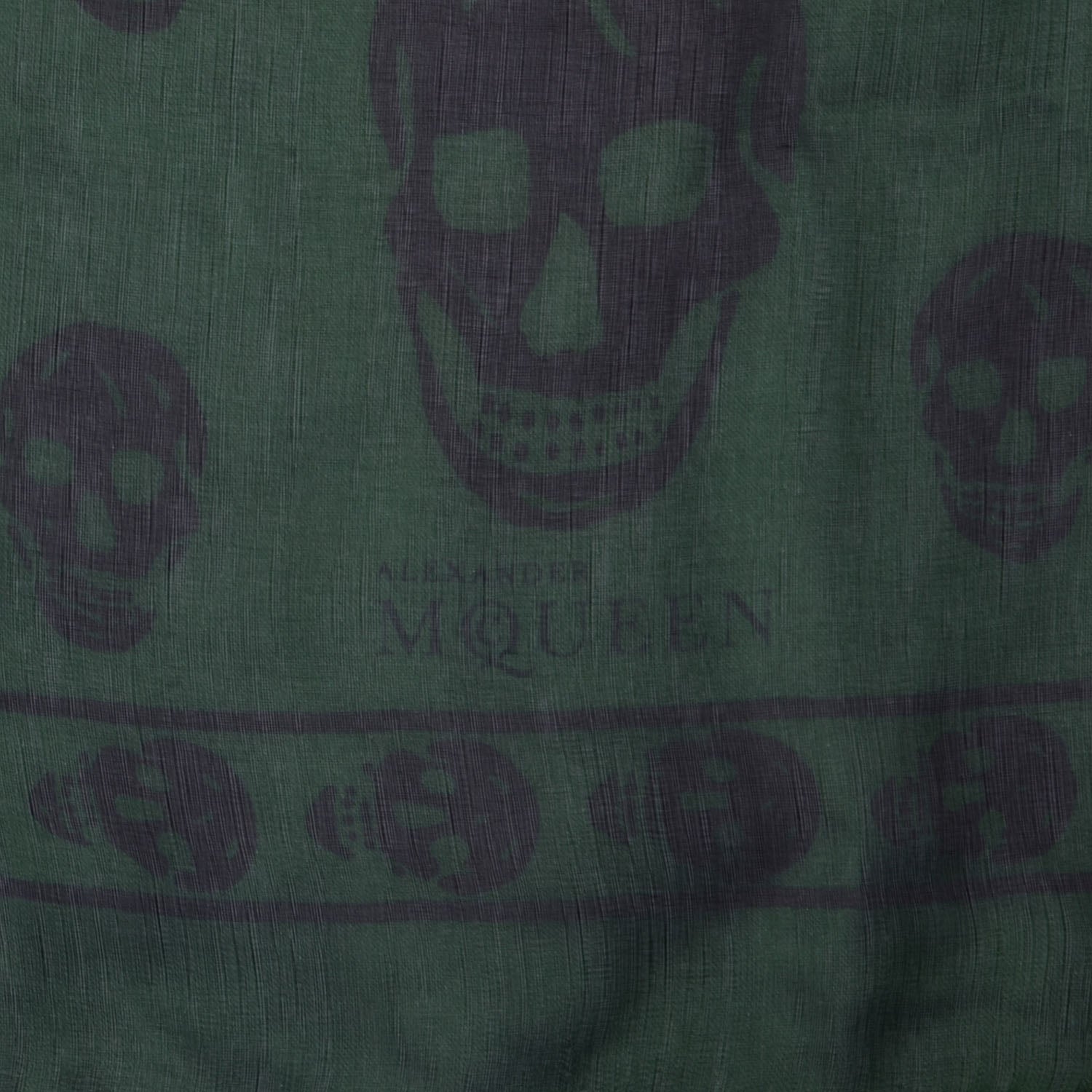 Alexander McQueen Silk Chiffon Skull Scarf Green 4 of 6