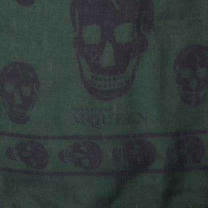 Alexander McQueen Silk Chiffon Skull Scarf Green 4 of 6