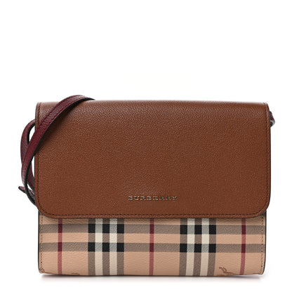 Burberry Haymarket Check Small Loxley Crossbody Bright Toffee 1 of 8